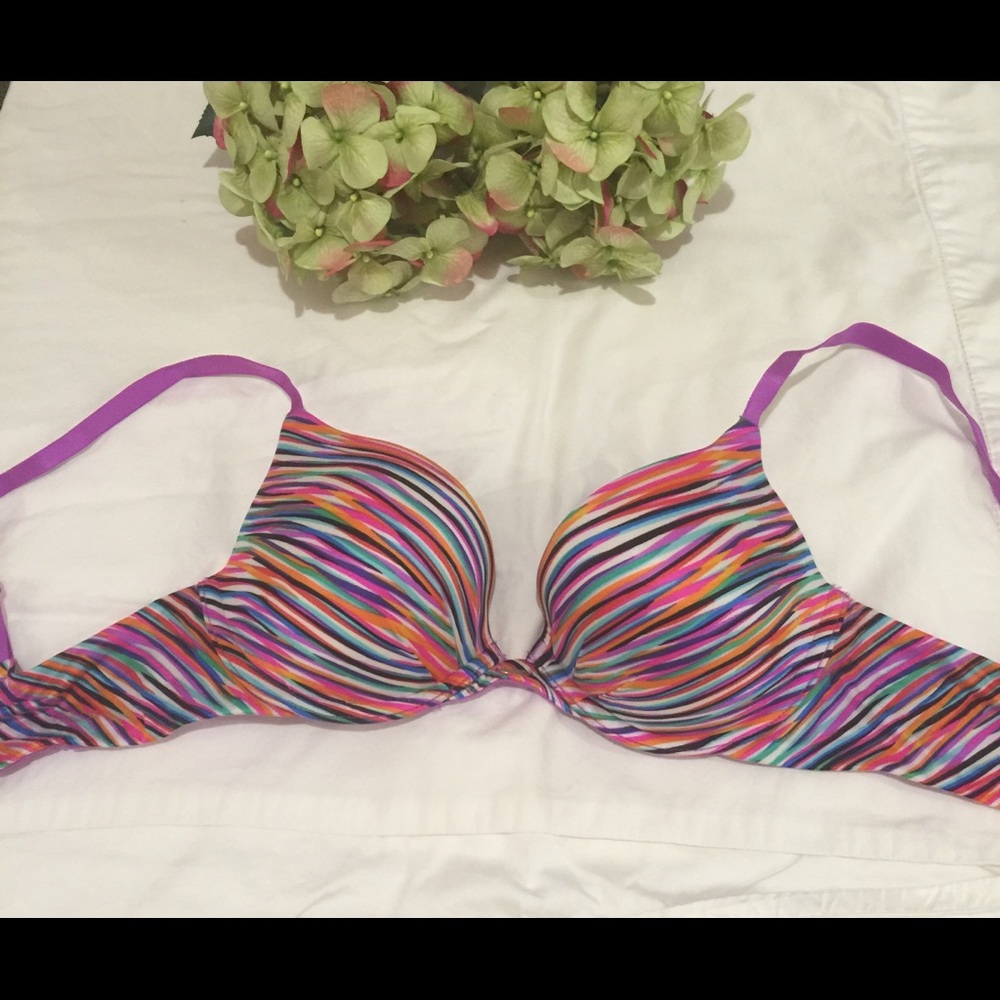 Victoria Secret colorful stripe push up bra